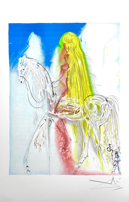Salvador Dali, Dame Godiva, Les Chevaux De Dali, Fac-Simile Signed, Lithograph (After)