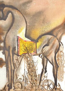 Salvador Dali, Cheval De Troie, Les Chevaux De Dali, Fac-Simile Signed, Lithograph (After)