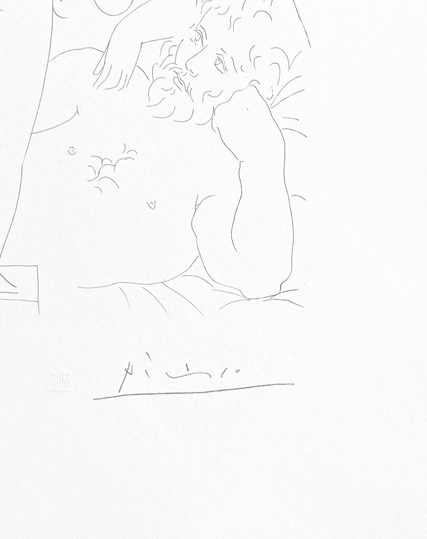 Pablo Picasso, Sculpteur au Repos avec Modle dmasqu et sa Reprsentation, Suite Vollard, Fac-simile Signed, Lithograph