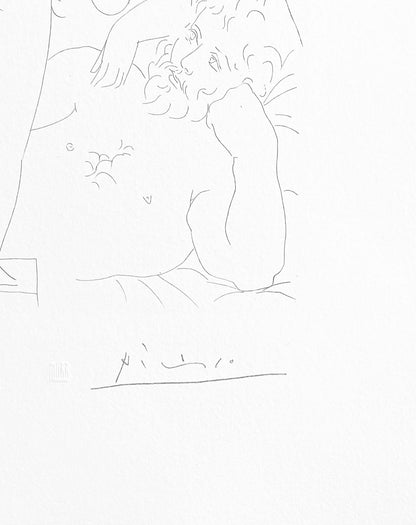 Pablo Picasso, Sculpteur au Repos avec Modle dmasqu et sa Reprsentation, Suite Vollard, Fac-simile Signed, Lithograph
