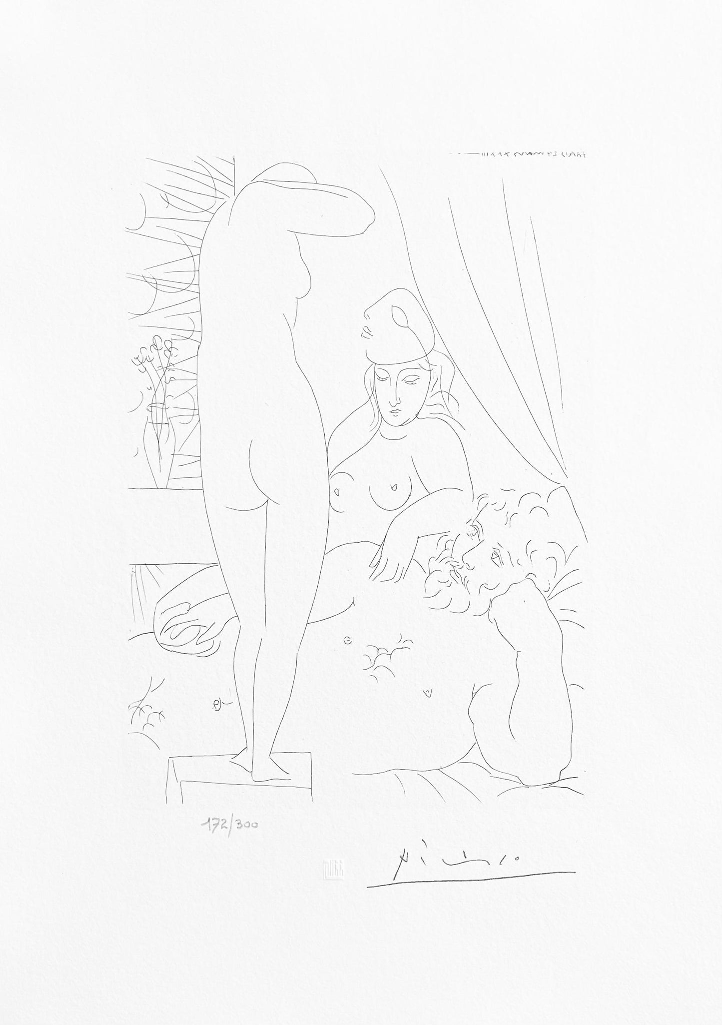Pablo Picasso, Sculpteur au Repos avec Modle dmasqu et sa Reprsentation, Suite Vollard, Fac-simile Signed, Lithograph