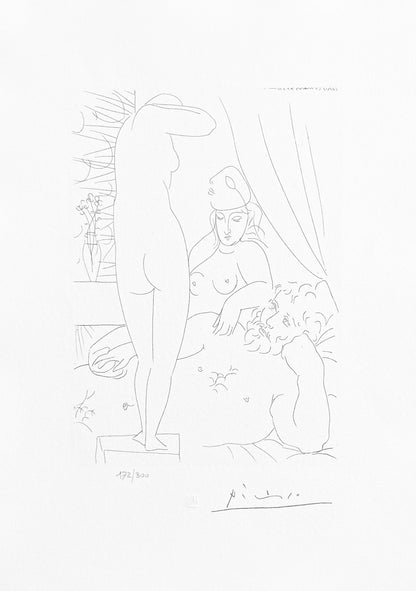 Pablo Picasso, Sculpteur au Repos avec Modle dmasqu et sa Reprsentation, Suite Vollard, Fac-simile Signed, Lithograph