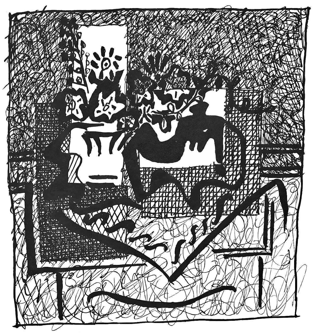 Pablo Picasso, Composition (Johnson/Vollard 193; Monod 10485), Hlne Chez Archimde, Woodcut