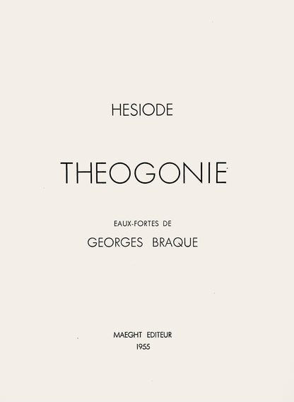Georges Braque, Composition, Hsiode, Thogonie, Derrire Le Miroir, Lithograph