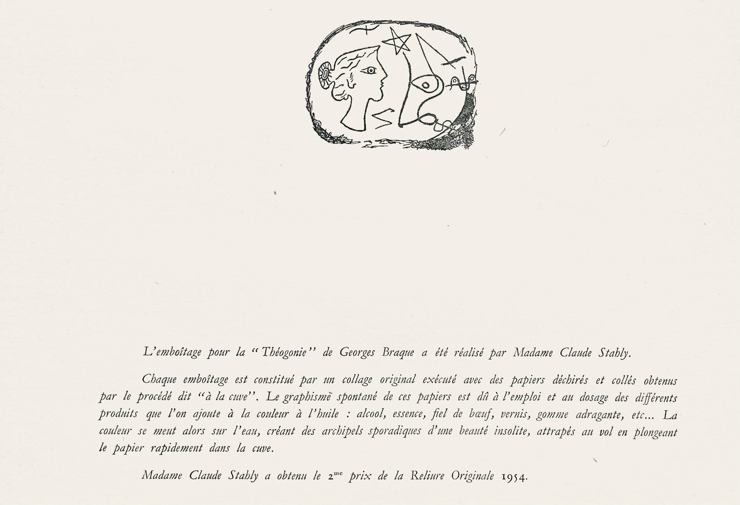 Georges Braque, Composition, Hsiode, Thogonie, Derrire Le Miroir, Lithograph