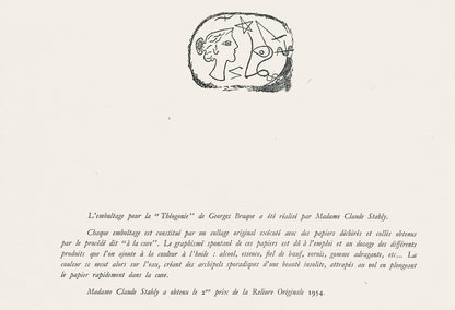 Georges Braque, Composition, Hsiode, Thogonie, Derrire Le Miroir, Lithograph