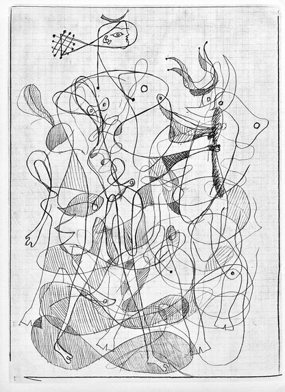 Georges Braque, Composition, Hsiode, Thogonie, Derrire Le Miroir, Lithograph