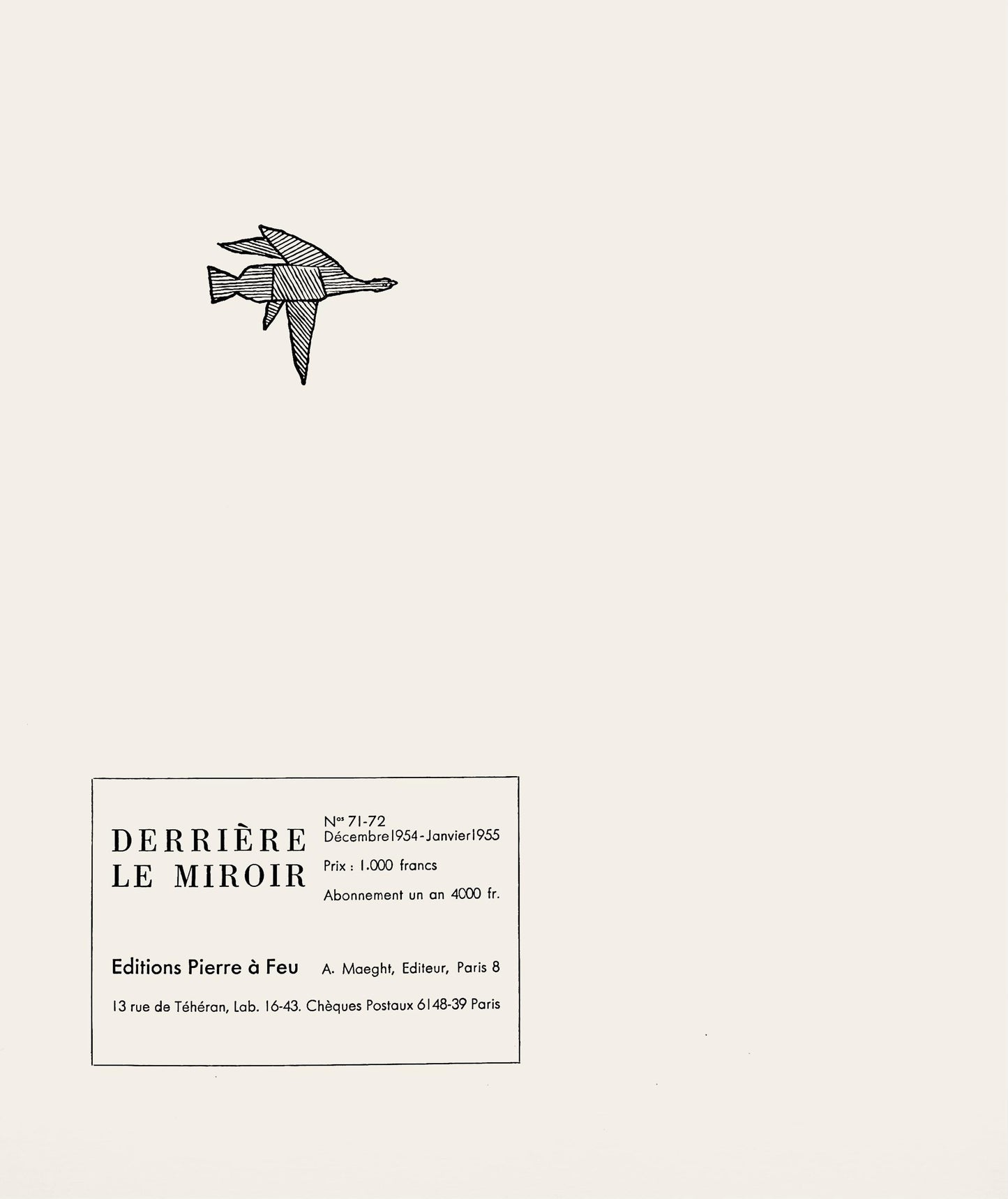 Georges Braque, Composition, Hsiode, Thogonie, Derrire Le Miroir, Lithograph