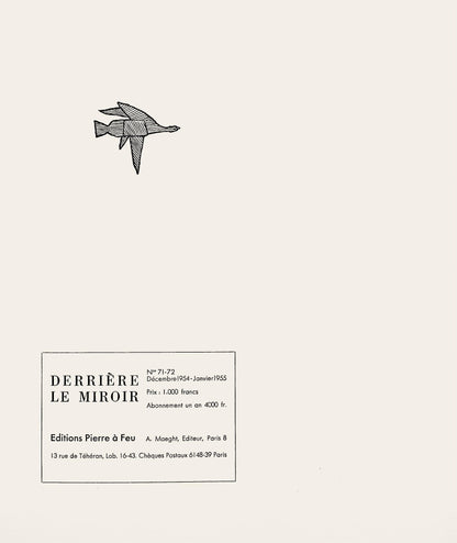 Georges Braque, Composition, Hsiode, Thogonie, Derrire Le Miroir, Lithograph