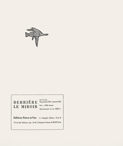 Georges Braque, Composition, Hsiode, Thogonie, Derrire Le Miroir, Lithograph