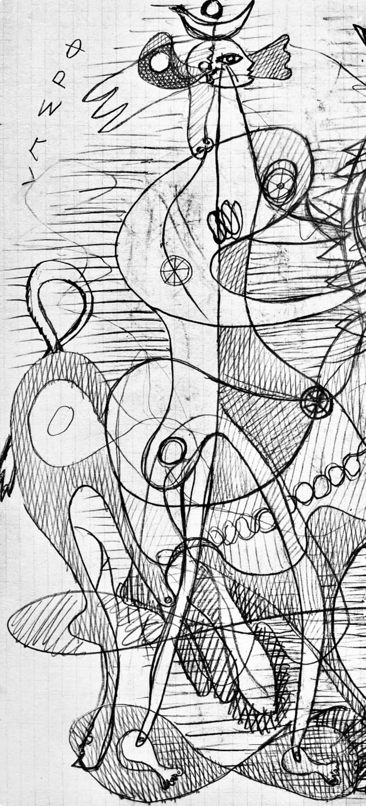 Georges Braque, Composition, Hsiode, Thogonie, Derrire Le Miroir, Lithograph