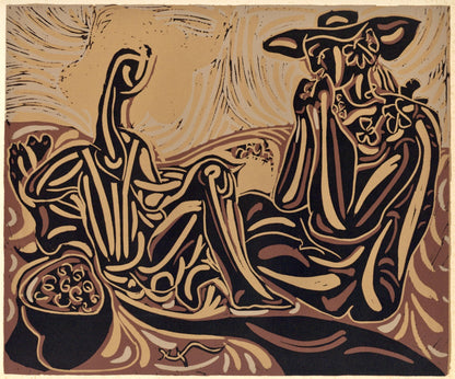 Pablo Picasso, Les Vendangeurs (Orozco 214), Grabados Al Linleo, Linocut