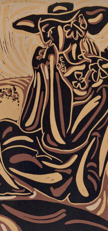 Pablo Picasso, Les Vendangeurs (Orozco 214), Grabados Al Linleo, Linocut