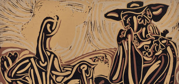 Pablo Picasso, Les Vendangeurs (Orozco 214), Grabados Al Linleo, Linocut