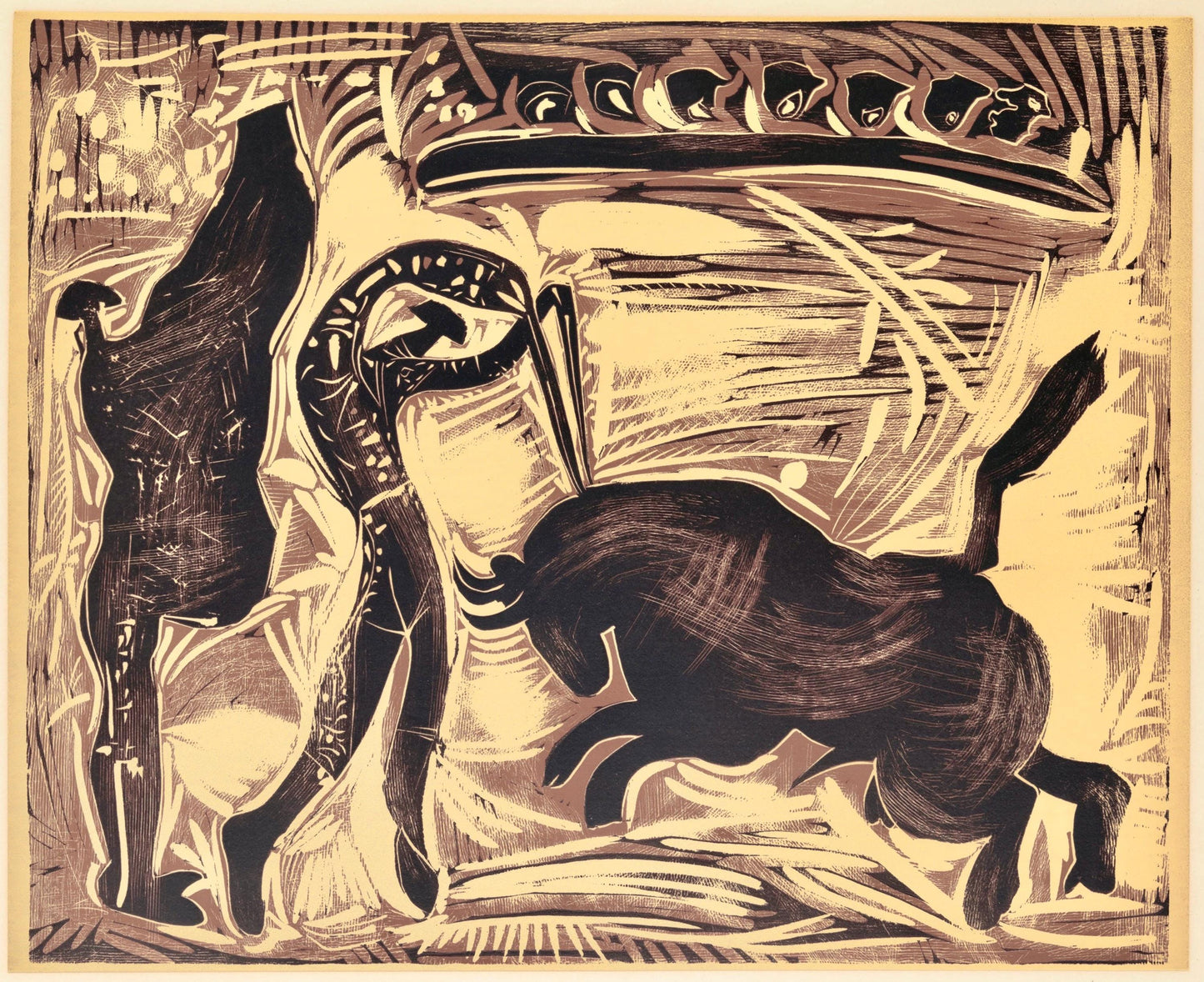 Pablo Picasso, Les Banderilles (Orozco 214), Grabados Al Linleo, Linocut