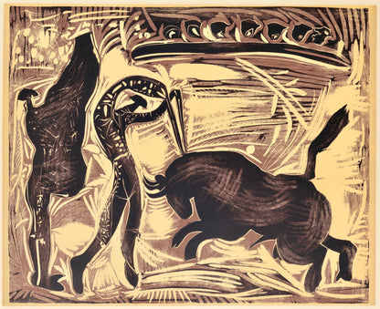 Pablo Picasso, Les Banderilles (Orozco 214), Grabados Al Linleo, Linocut