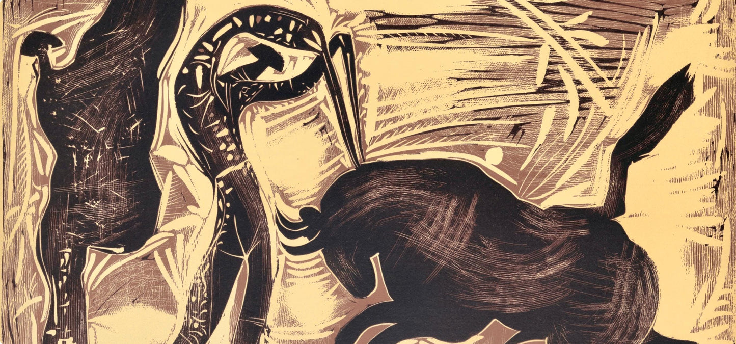 Pablo Picasso, Les Banderilles (Orozco 214), Grabados Al Linleo, Linocut