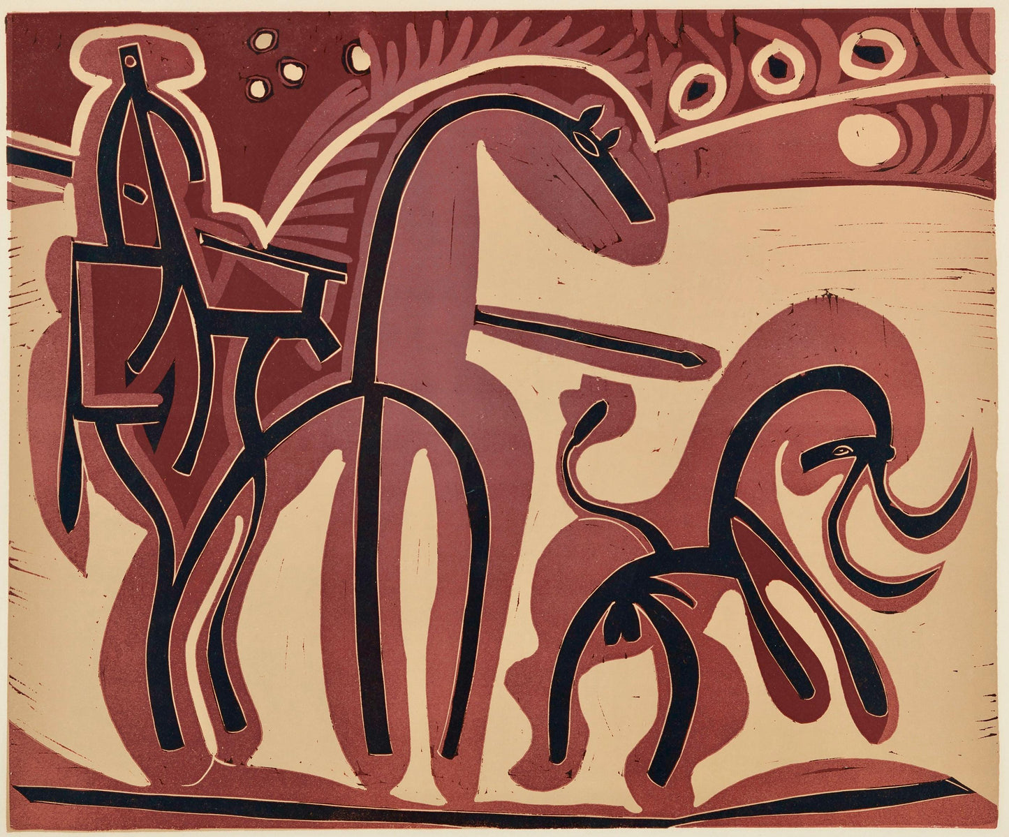 Pablo Picasso, Picador Et Taureau (Orozco 214), Grabados Al Linleo, Linocut