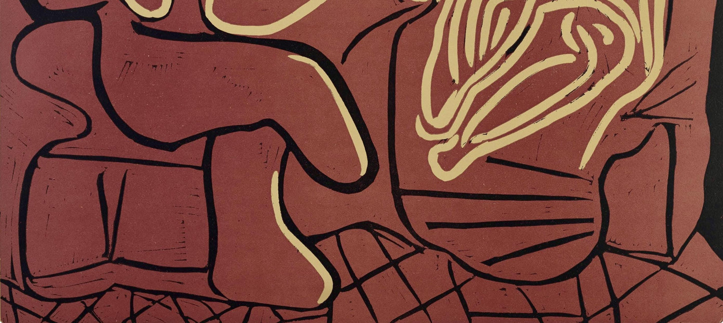 Pablo Picasso, Femme Dans Un Fauteuil (Orozco 214), Grabados Al Linleo, Linocut