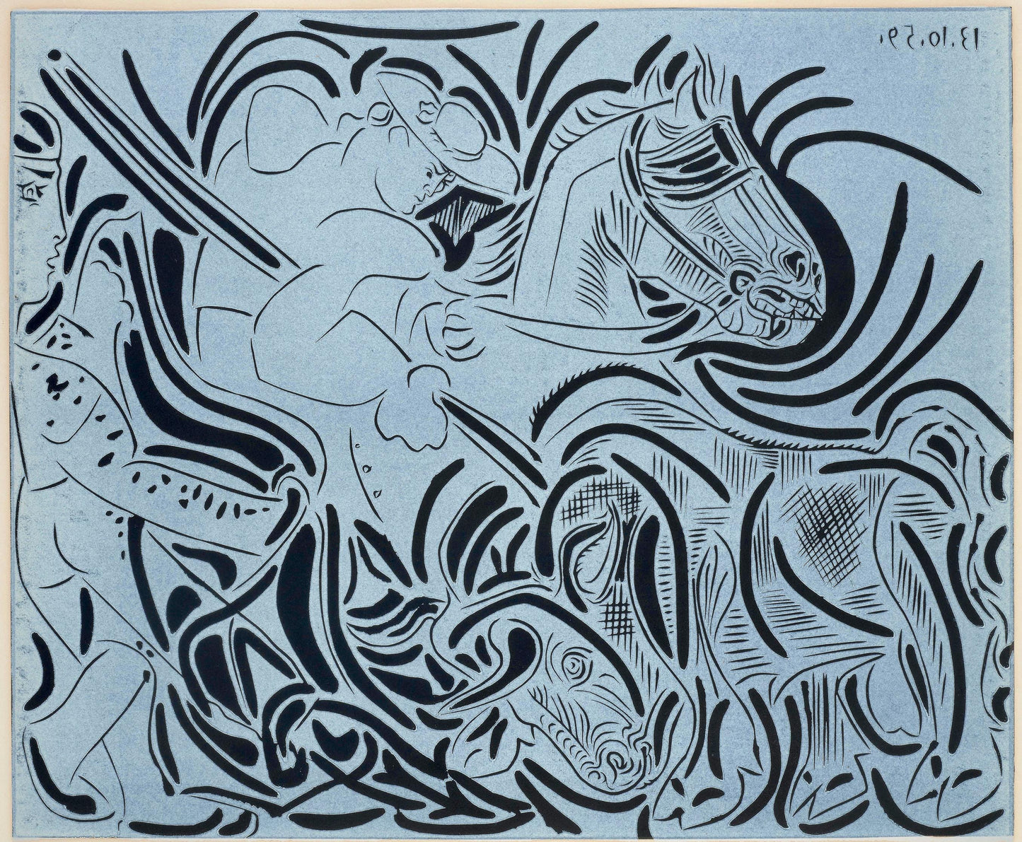 Pablo Picasso, Pique (Orozco 214), Grabados Al Linleo, Linocut