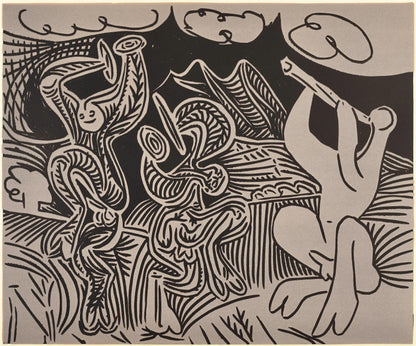 Pablo Picasso, Danseurs Et Musicien (Orozco 214), Grabados Al Linleo, Linocut