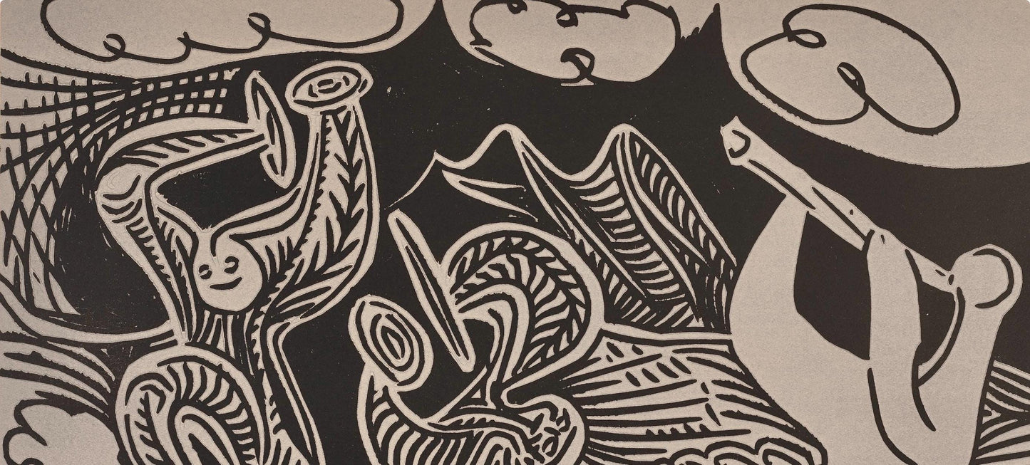 Pablo Picasso, Danseurs Et Musicien (Orozco 214), Grabados Al Linleo, Linocut