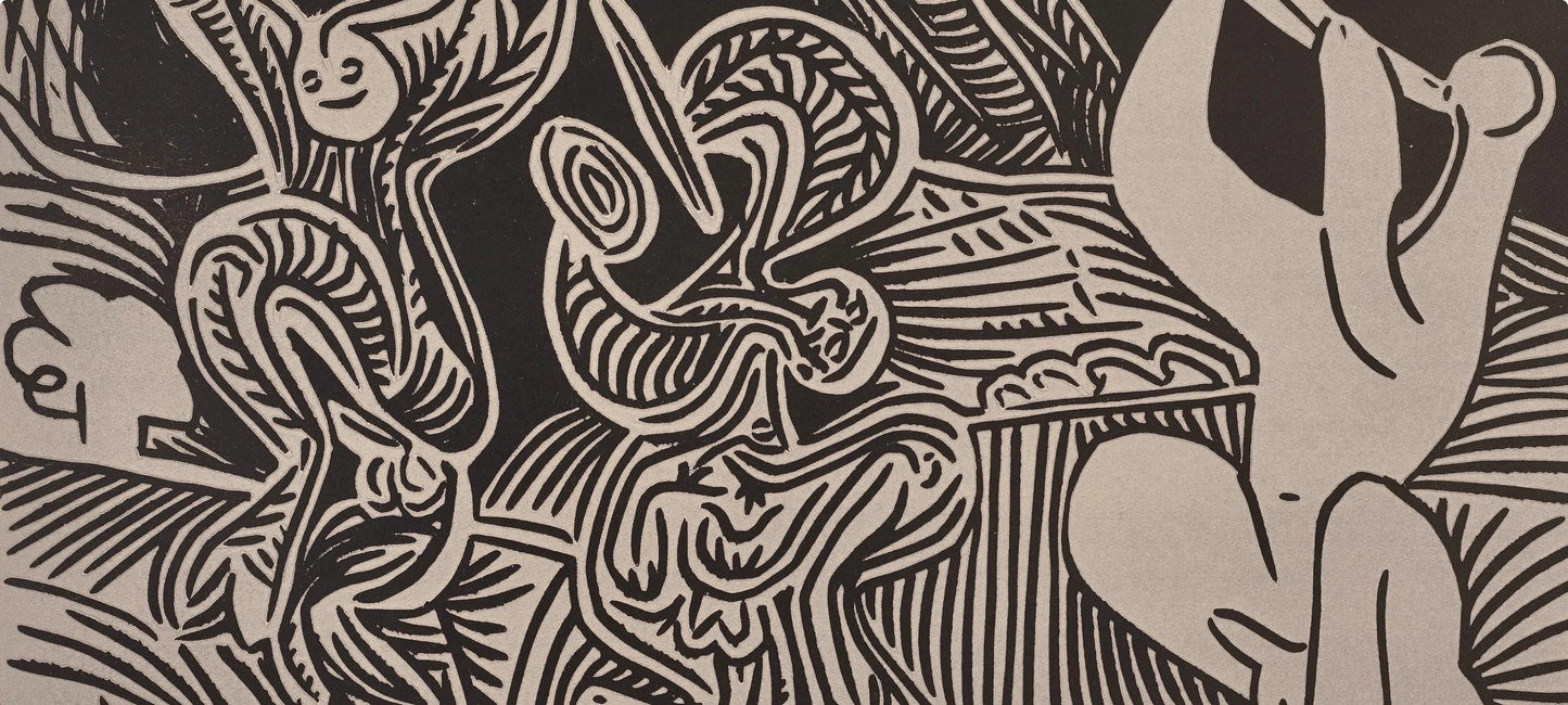 Pablo Picasso, Danseurs Et Musicien (Orozco 214), Grabados Al Linleo, Linocut