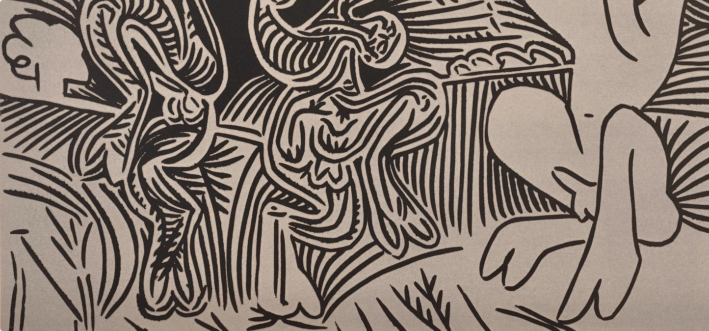 Pablo Picasso, Danseurs Et Musicien (Orozco 214), Grabados Al Linleo, Linocut
