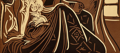 Pablo Picasso, Deux Femmes Prs La Fentre (Orozco 214), Grabados Al Linleo, Linocut