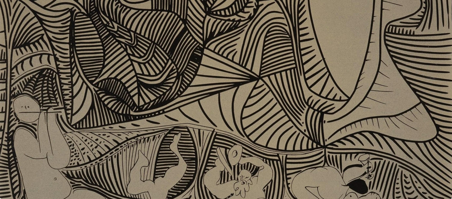 Pablo Picasso, Bacchanale Au Hibou (Orozco 214), Grabados Al Linleo, Linocut