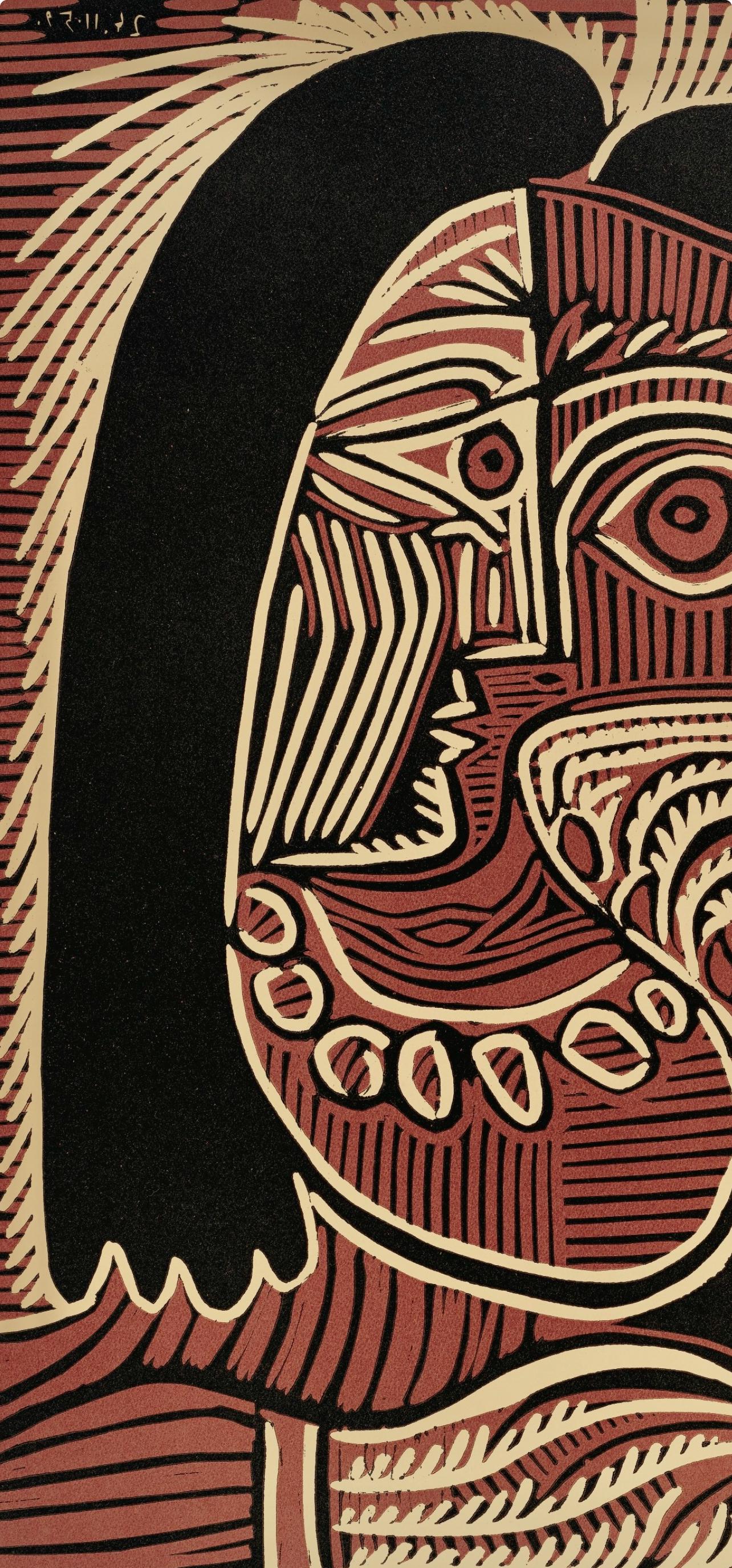 Pablo Picasso, Femme Au Collier (Orozco 214), Grabados Al Linleo, Linocut