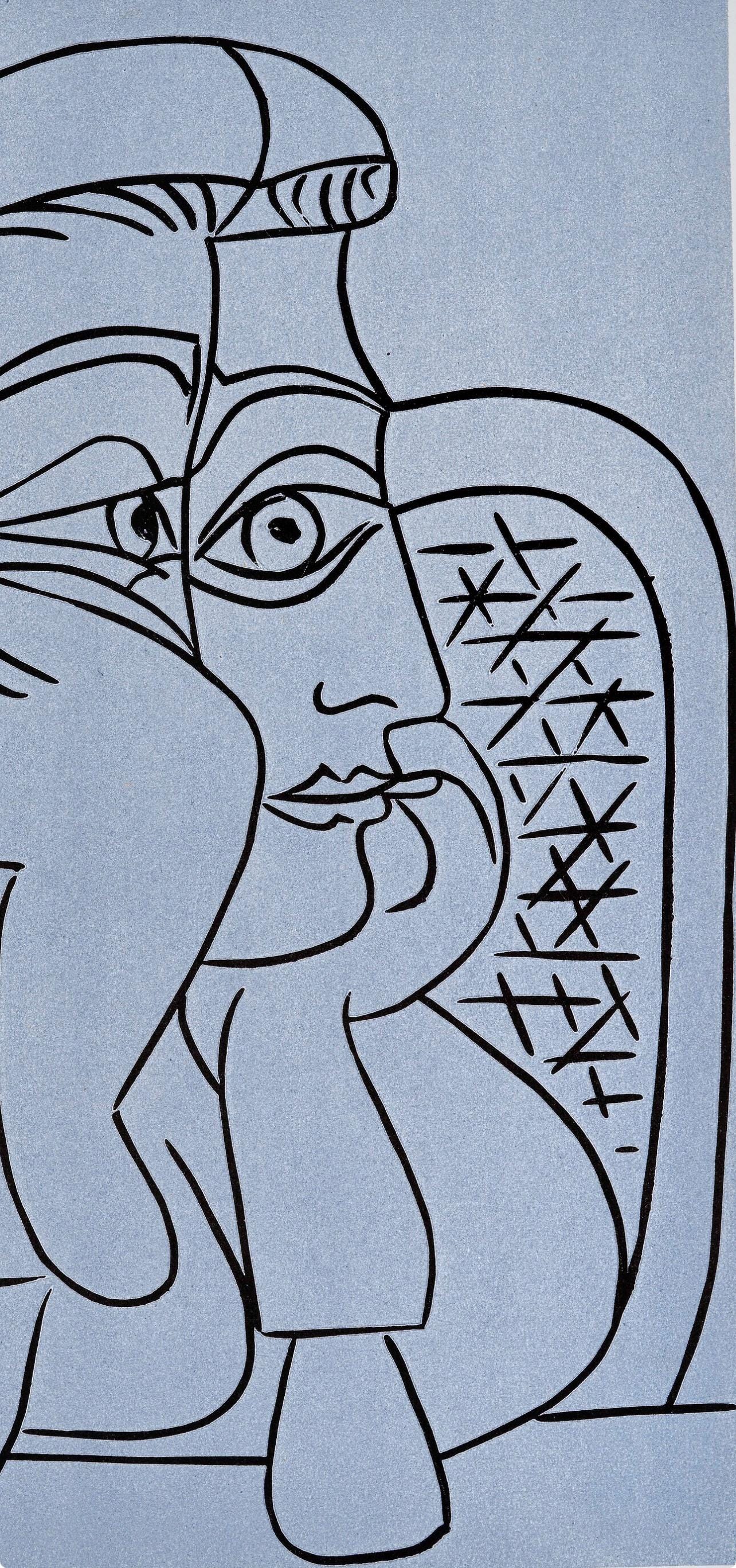 Pablo Picasso, Femme Accoude (Orozco 214), Grabados Al Linleo, Linocut