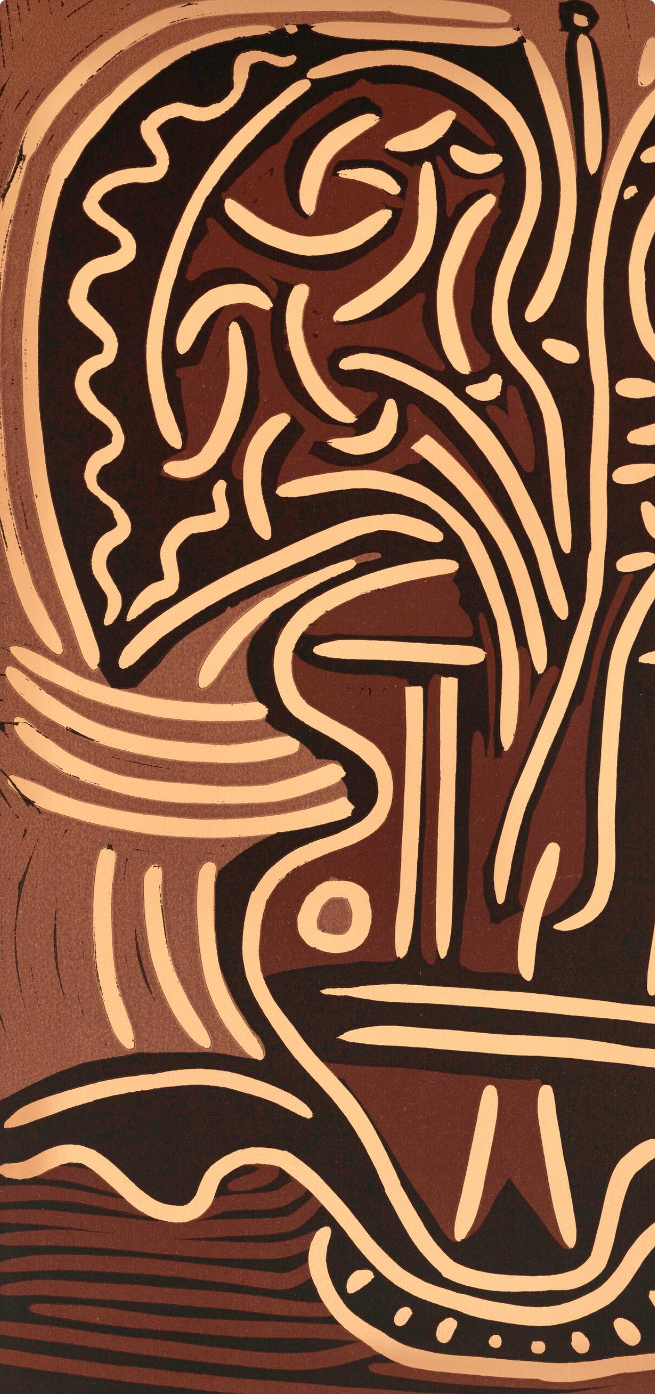 Pablo Picasso, Le Vase De Fleurs (Orozco 214), Grabados Al Linleo, Linocut