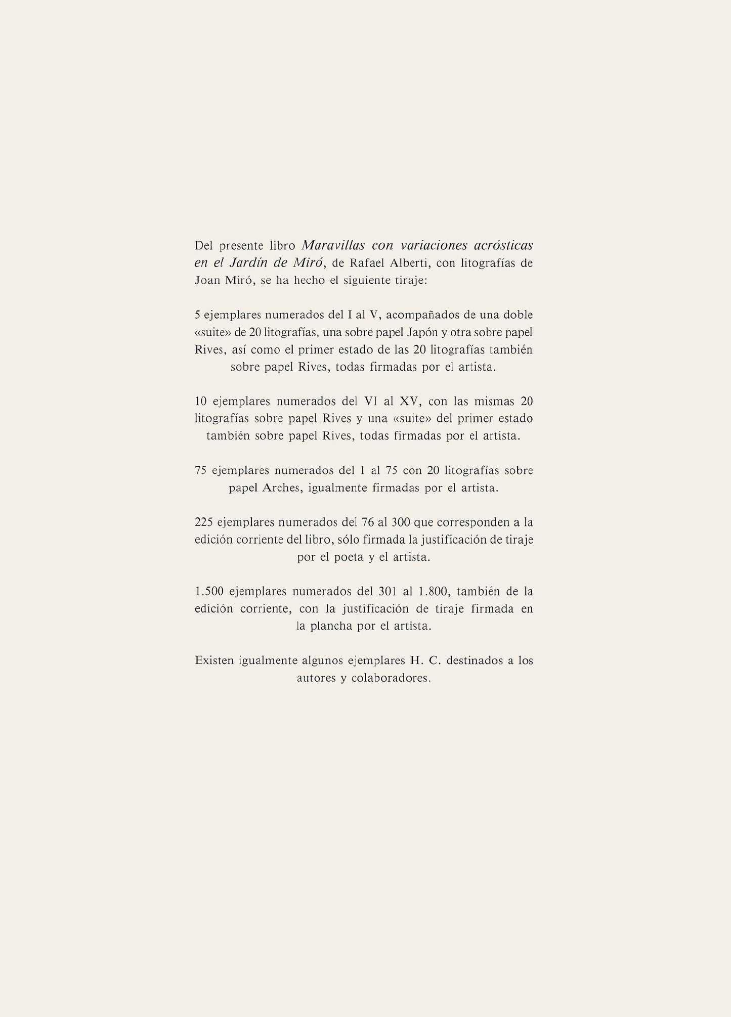 Joan Miro, Composition (Mourlot, 1051-1072), Maravillas Con Variaciones Acrsticas En El Jardn De