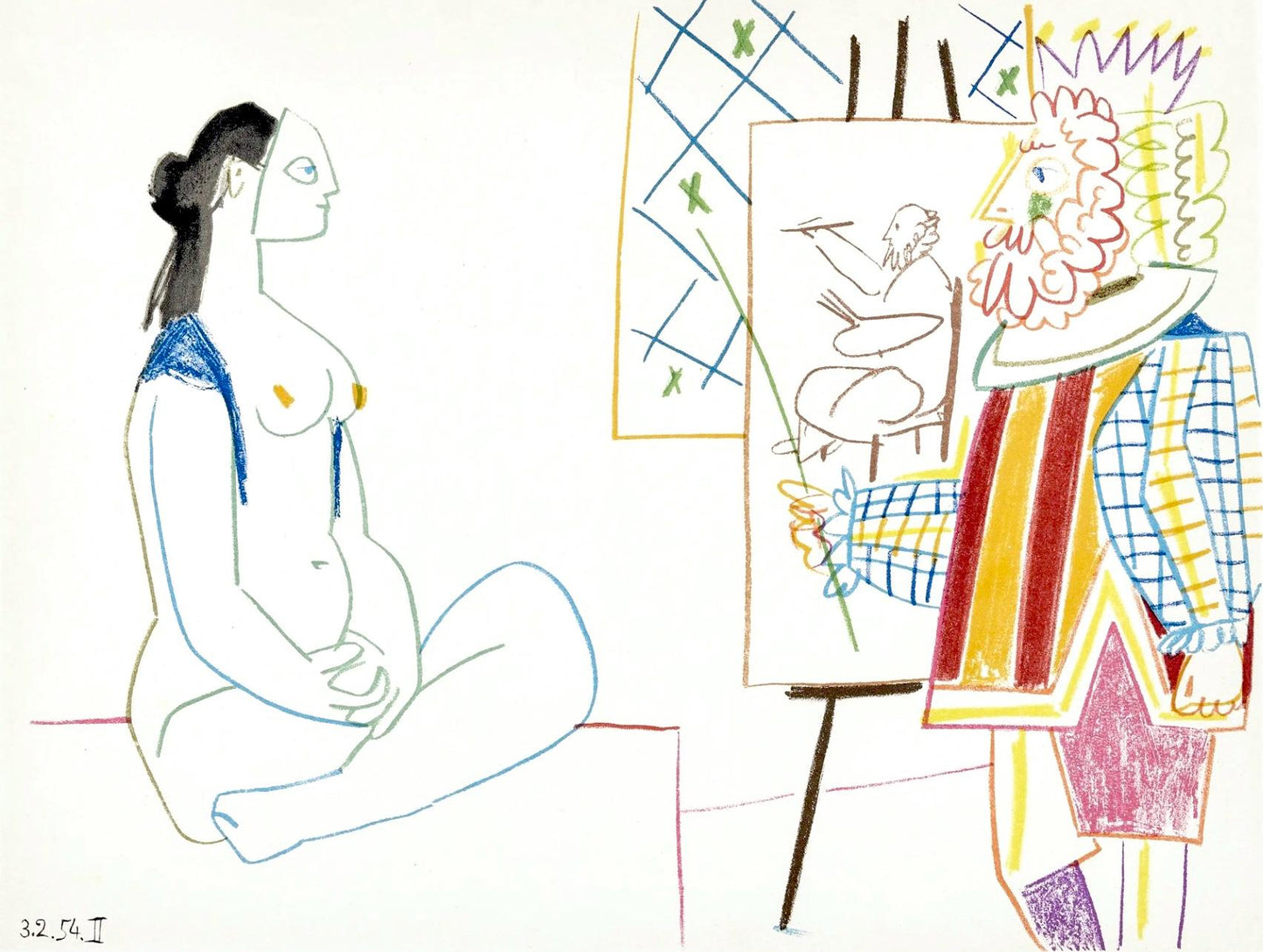 Pablo Picasso, Composition, La Comdie Humaine, Verve, Revue Artistique Et Littraire, Lithograph