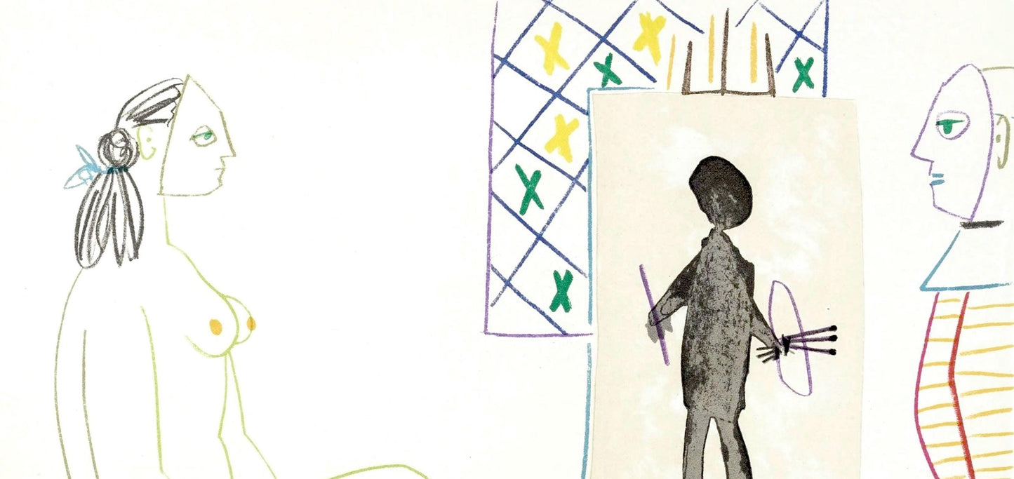 Pablo Picasso, Composition, La Comdie Humaine, Verve, Revue Artistique Et Littraire, Lithograph