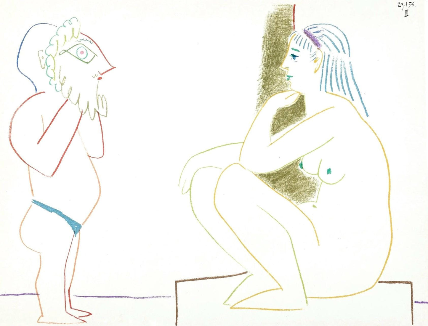 Pablo Picasso, Composition, La Comdie Humaine, Verve, Revue Artistique Et Littraire, Lithograph