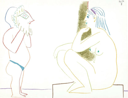 Pablo Picasso, Composition, La Comdie Humaine, Verve, Revue Artistique Et Littraire, Lithograph