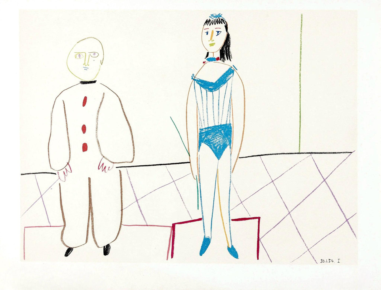 Pablo Picasso, Composition, La Comdie Humaine, Verve, Revue Artistique et Littraire, Lithograph