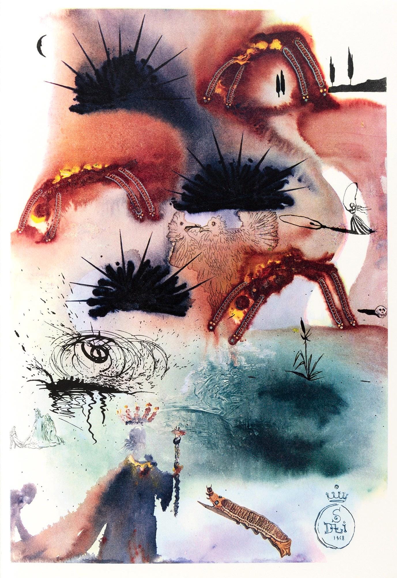 Salvador Dali, The Lobster Quadrille (Field 69-5, A-M), Alice'S Adventures In Wonderland,