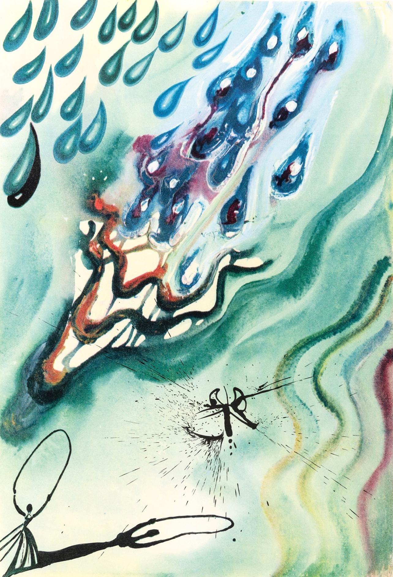 Salvador Dali, The Pool Of Tears (Field 69-5, A-M), Alice'S Adventures In Wonderland, Hliogravure