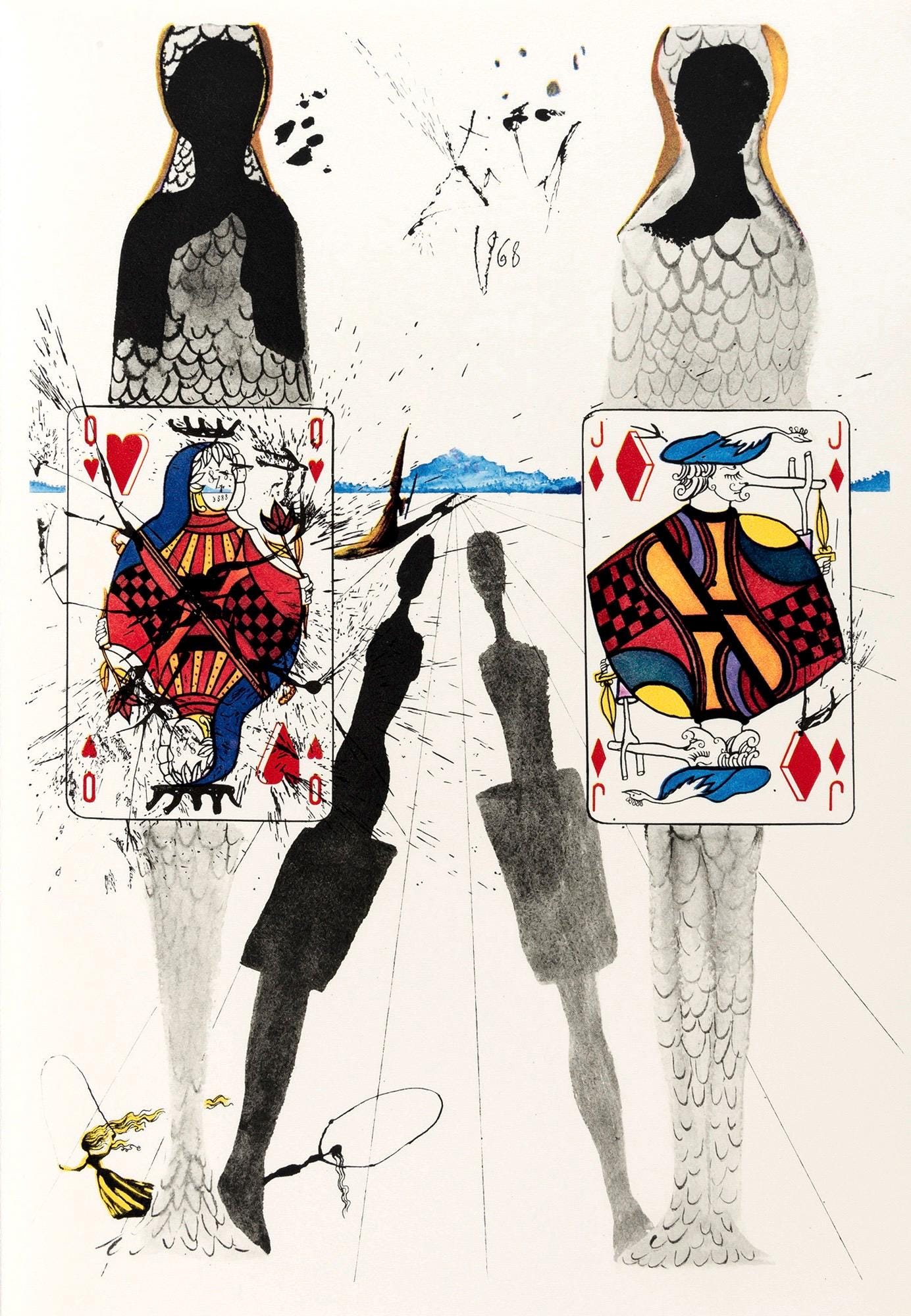 Salvador Dali, The Queen'S Croquet Ground (Field 69-5, A-M), Alice'S Adventures In Wonderland,