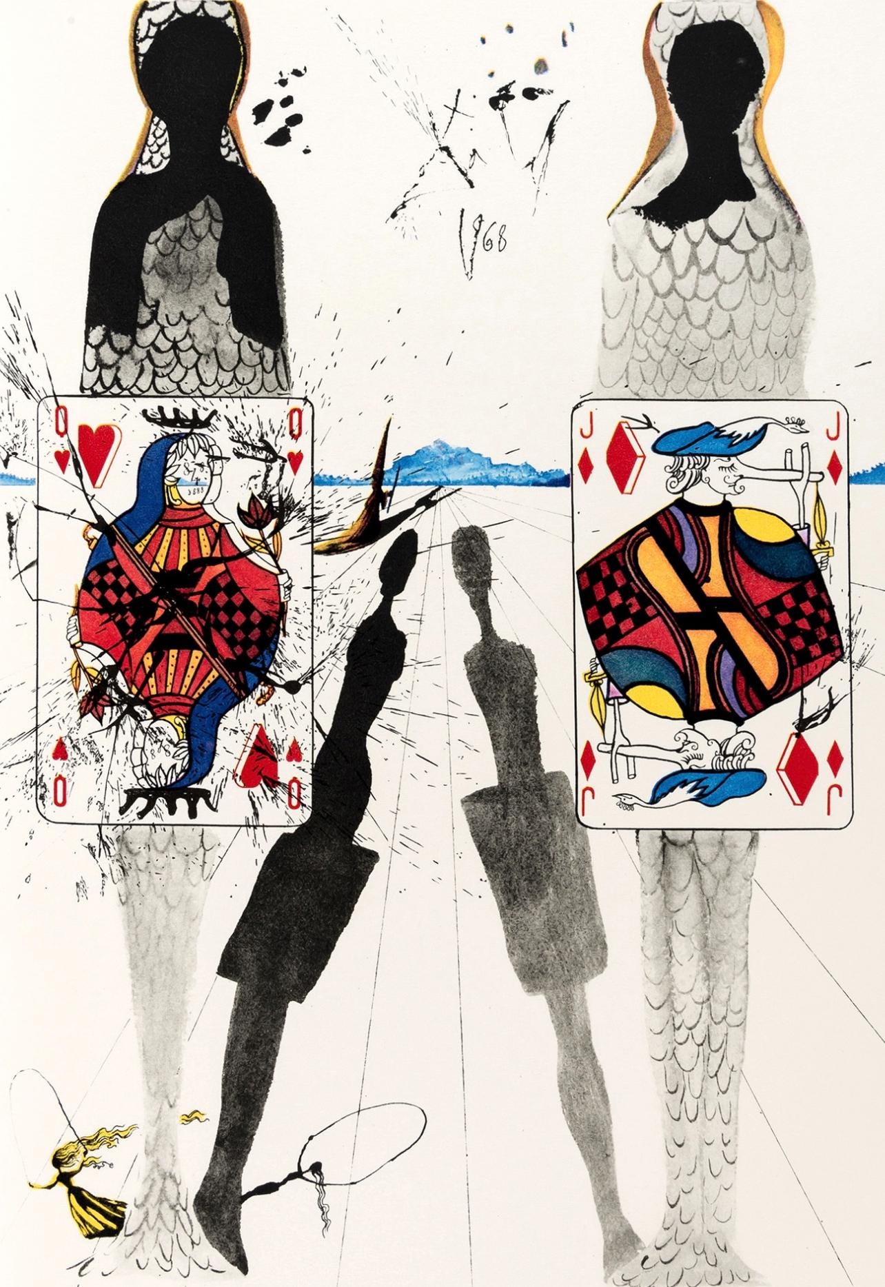 Salvador Dali, The Queen'S Croquet Ground (Field 69-5, A-M), Alice'S Adventures In Wonderland,