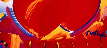Peter Max, Two Hearts As One, 2000, Hand Signed, Official Edition Offset Lithograph