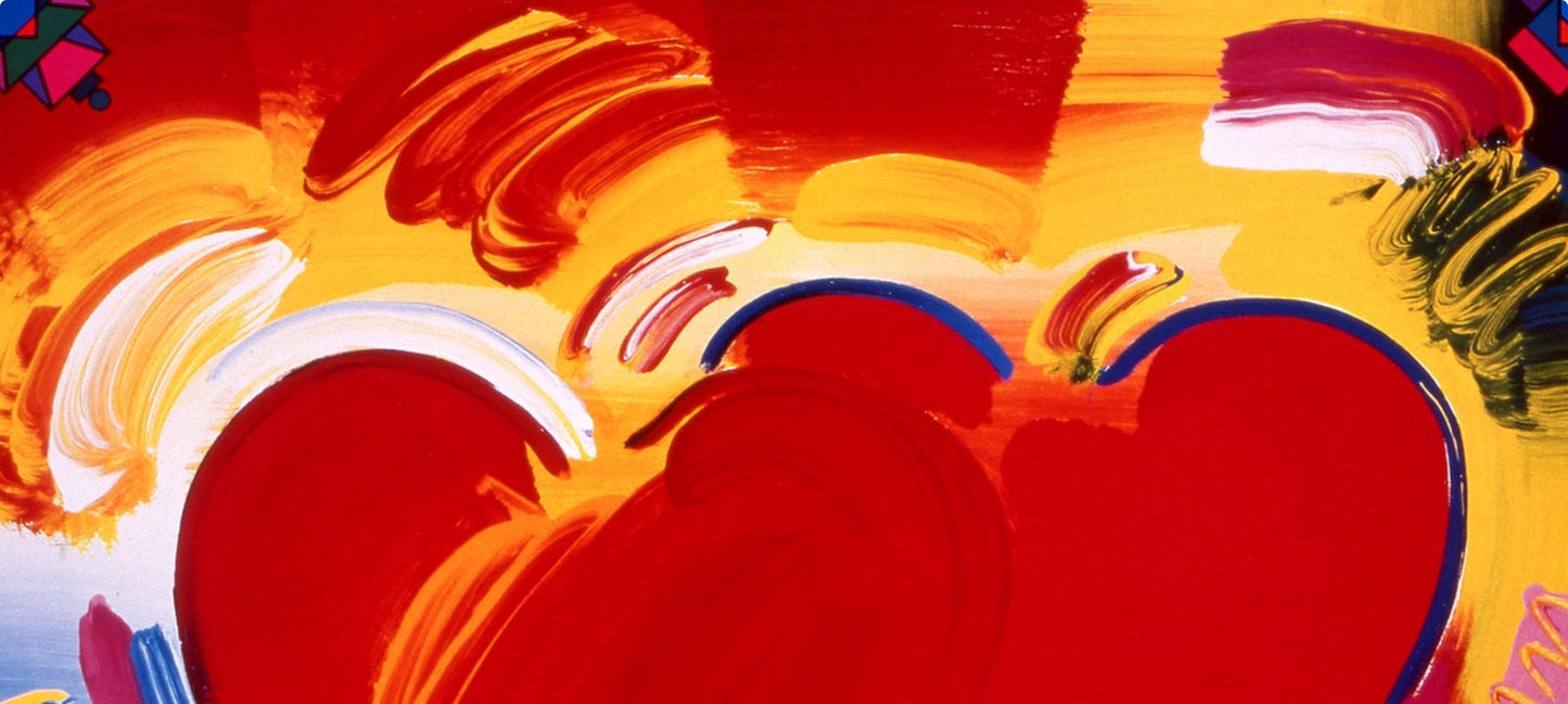 Peter Max, Two Hearts As One, 2000, Hand Signed, Official Edition Offset Lithograph