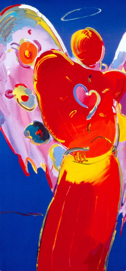 Peter Max, Angel With Heart Iii, 2000, Hand Signed, Official Edition Offset Lithograph