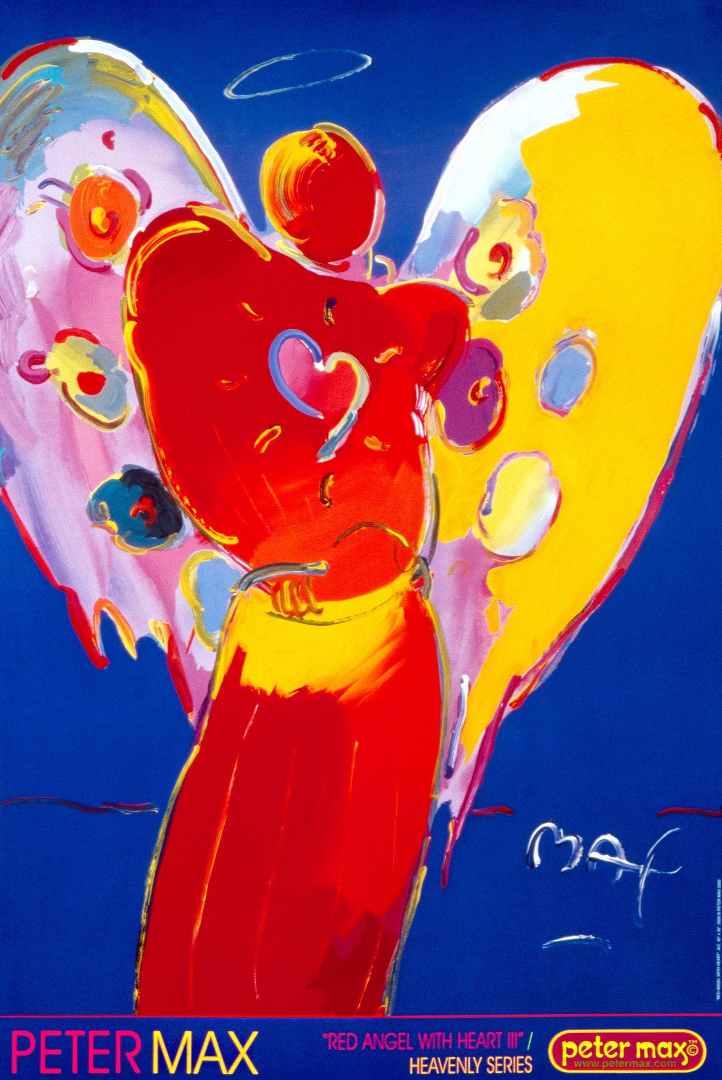 Peter Max, Angel With Heart Iii, 2000, Hand Signed, Official Edition Offset Lithograph