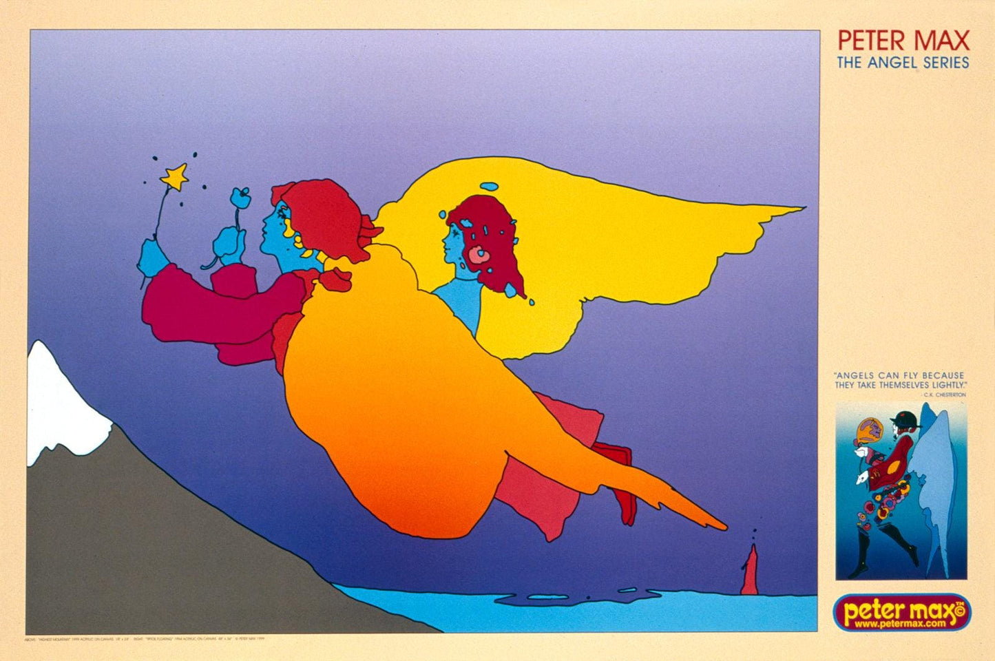 Peter Max, Highest Mountain, 1999, Hand Signed, Official Edition Offset Lithograph
