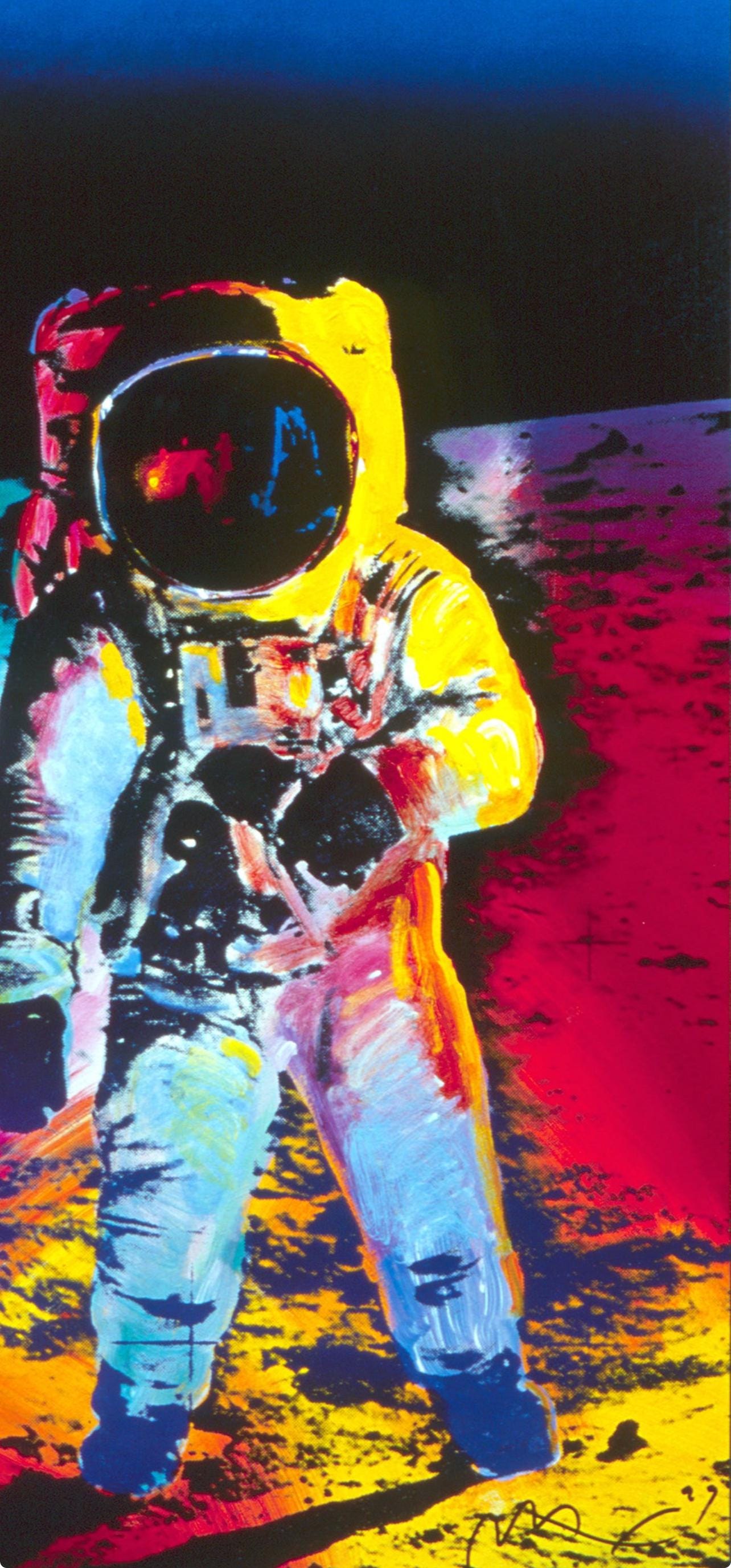 Official Edition Offset Lithograph - Peter Max - Apollo 11-Walking On The Moon - 1999 - Hand Signed