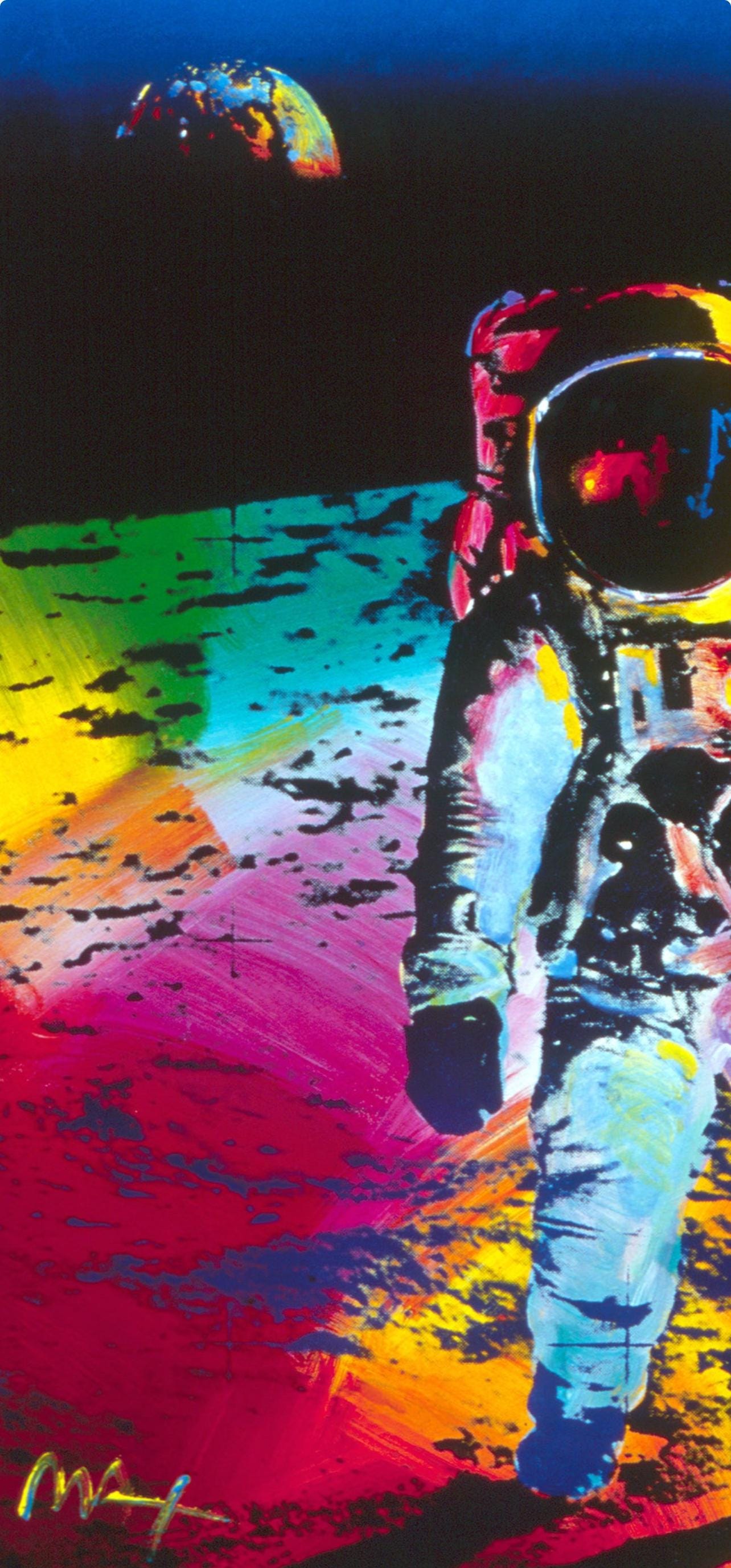Official Edition Offset Lithograph - Peter Max - Apollo 11-Walking On The Moon - 1999 - Hand Signed